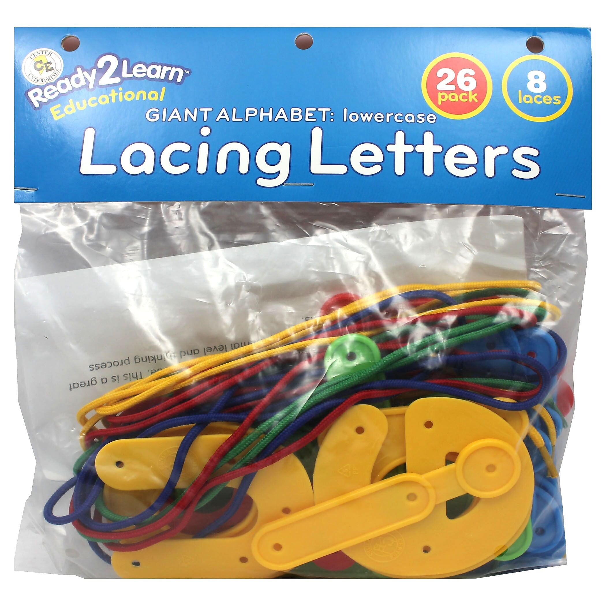 Ready2Learn Lowercase Lacing Alphabets, Assorted Colors (CE-6905)