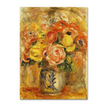 Trademark Fine Art 19" x 14" Wooden Frame Fleurs Dans Un Vase Bleu et Blanc