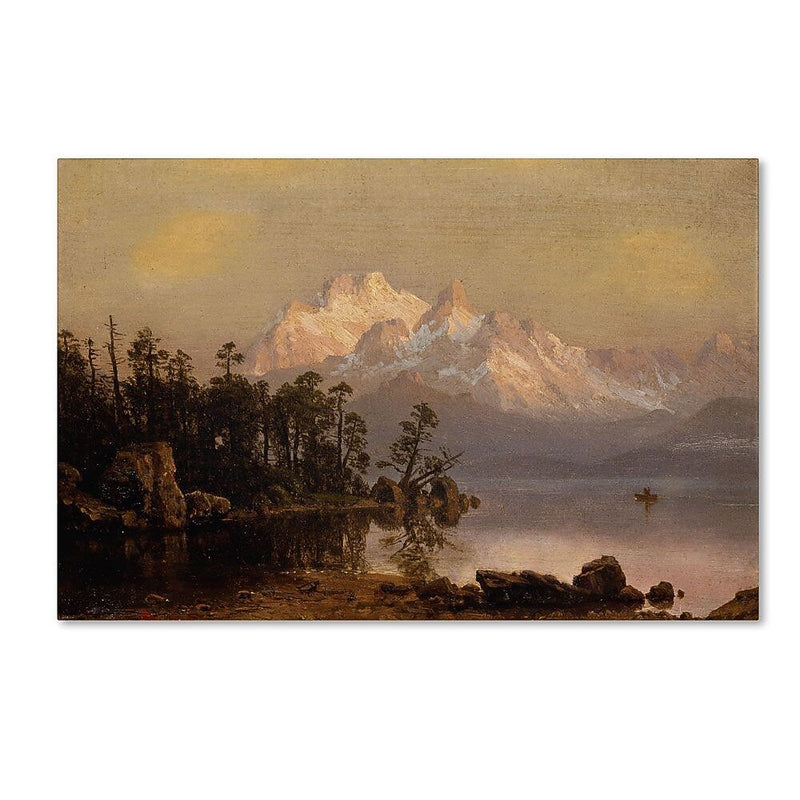 Trademark Fine Art 12" x 19" Wooden Frame Mountain Canoeing