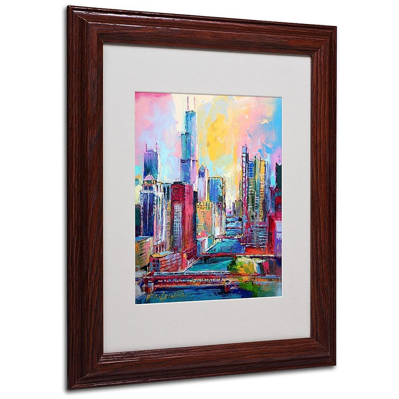 Trademark Fine Art 11" x 14" Acrylic Chicago 3, Dark Wooden Frame