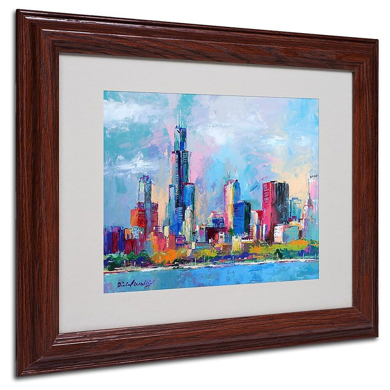 Trademark Fine Art 11" x 14" Acrylic Chicago 5, Dark Wood Frame