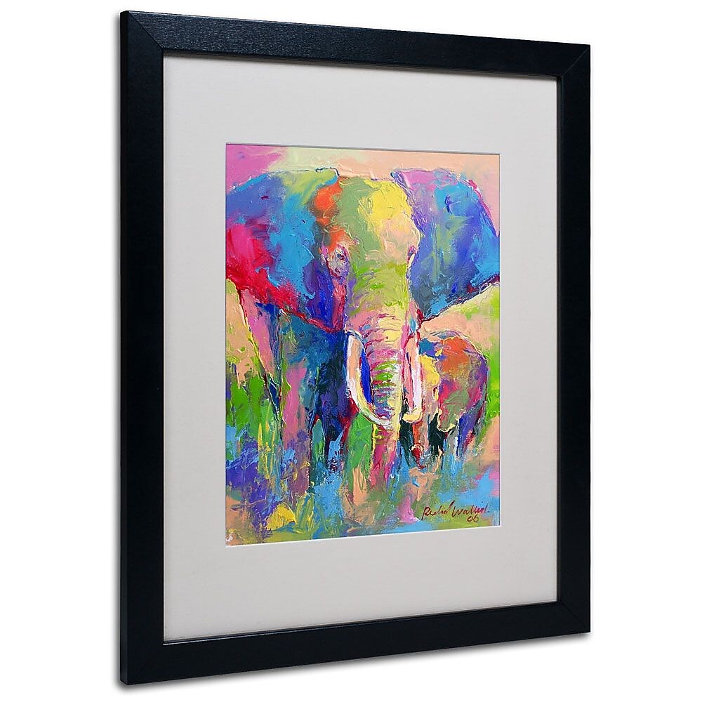 Trademark Fine Art 20" x 16" Acrylic Elephant 1, Black