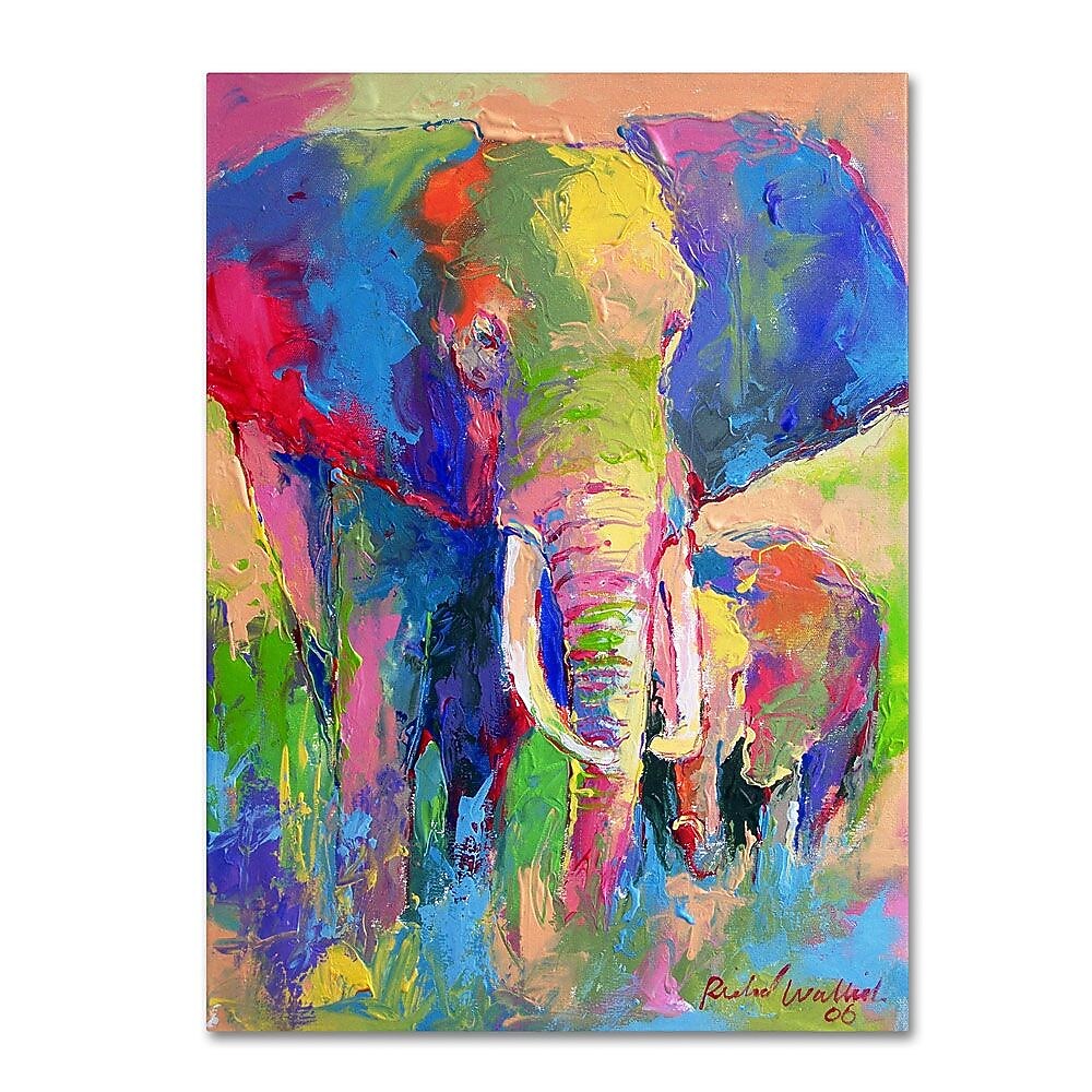 Trademark Fine Art 24" x 32" Wooden Frame Elephant 1