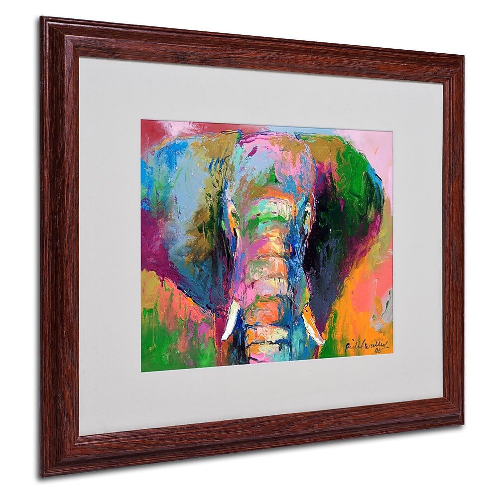 Trademark Fine Art 16" x 20" Acrylic Elephant 2, Dark Wood