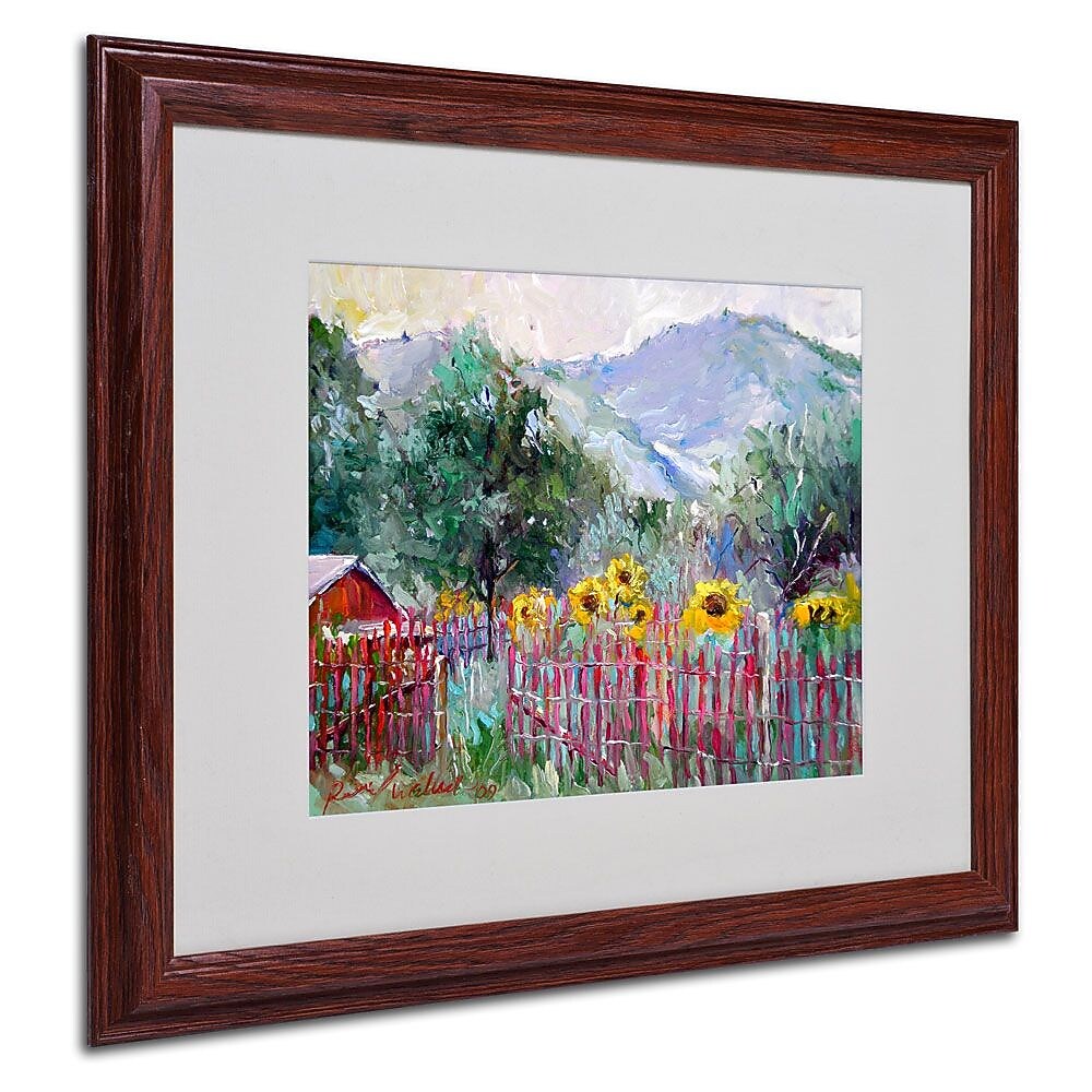 Trademark Fine Art 16" x 20" Canvas Matted Framed Art, Dark Wood Frame