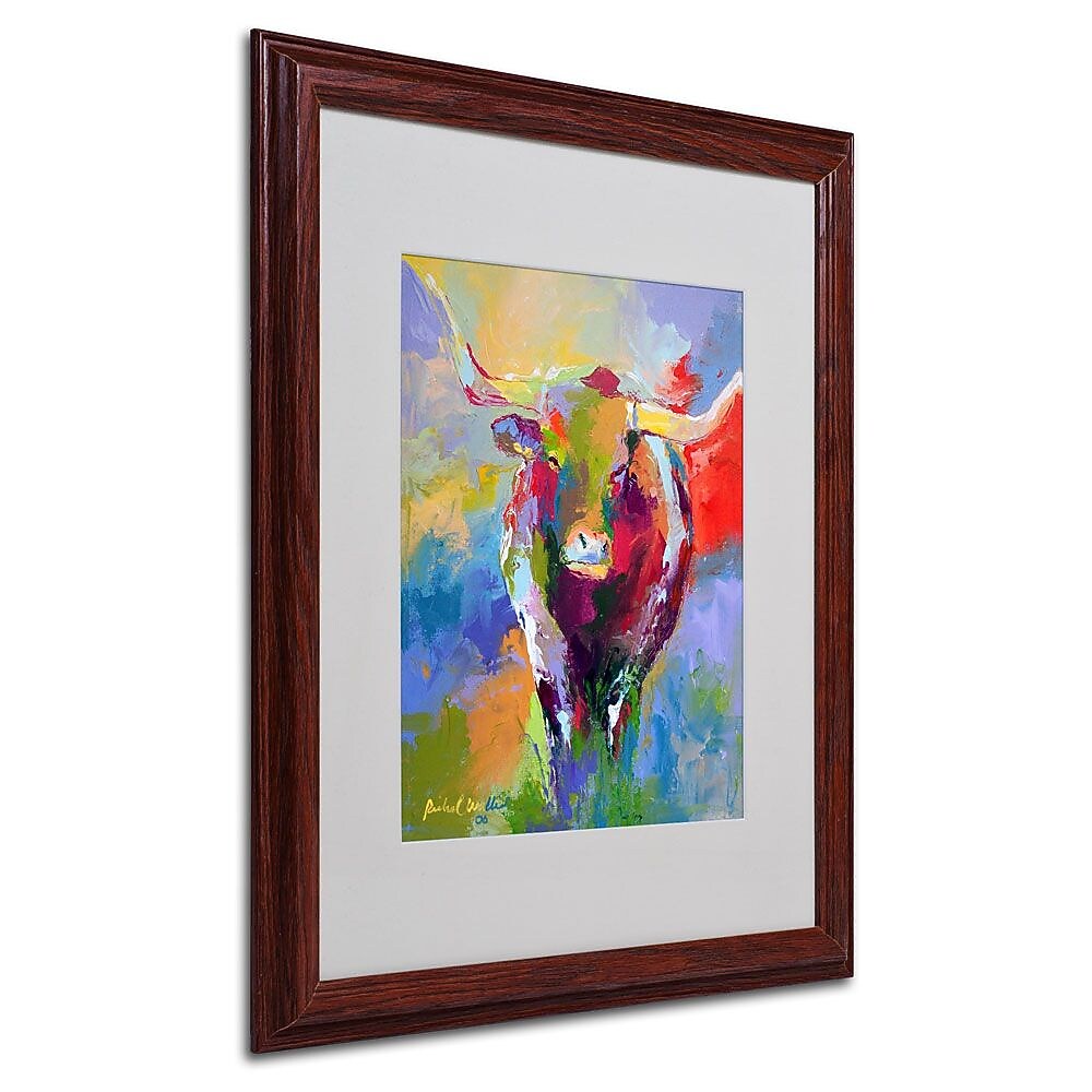 Trademark Fine Art 16" x 20" Acrylic Longhorn, Dark Wood
