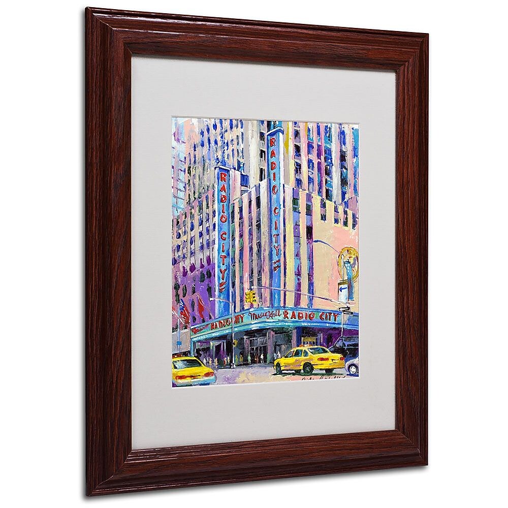 Trademark Fine Art 11" x 14" Acrylic Radio City Music Hall, Dark Wood Frame