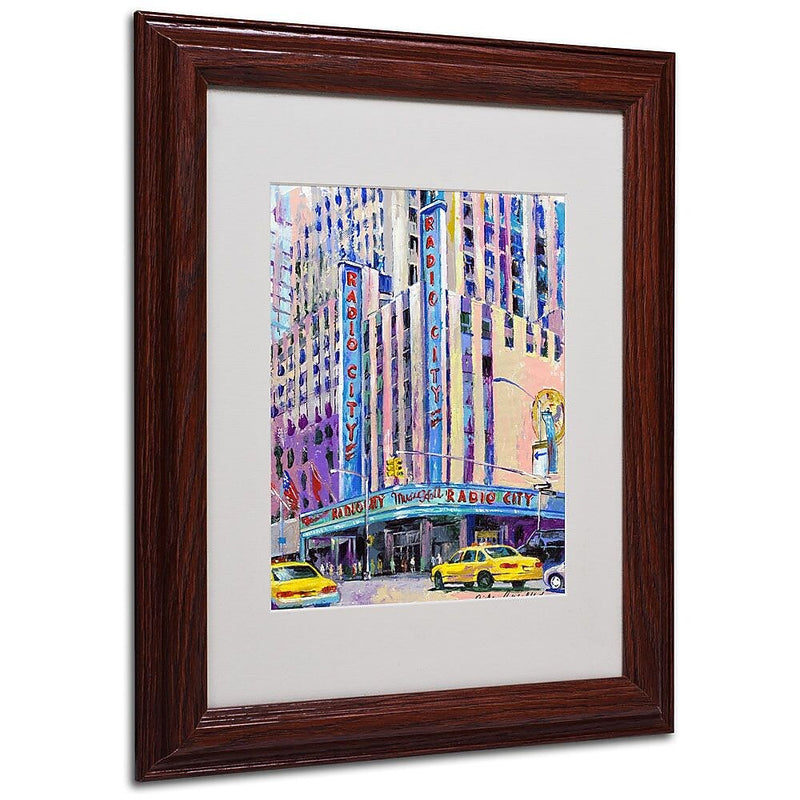 Trademark Fine Art 11" x 14" Acrylic Radio City Music Hall, Dark Wood Frame