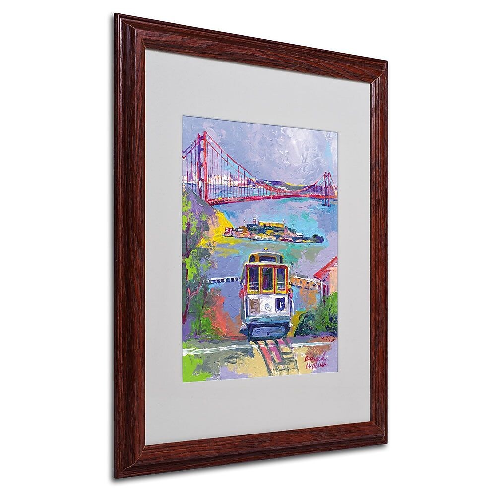 Trademark Fine Art 20" x 16" Matted Frame Art San Francisco 2 Dark Wooden Frame
