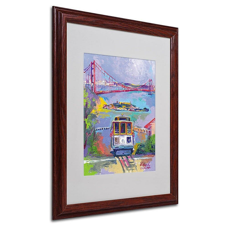 Trademark Fine Art 20" x 16" Matted Frame Art San Francisco 2 Dark Wooden Frame