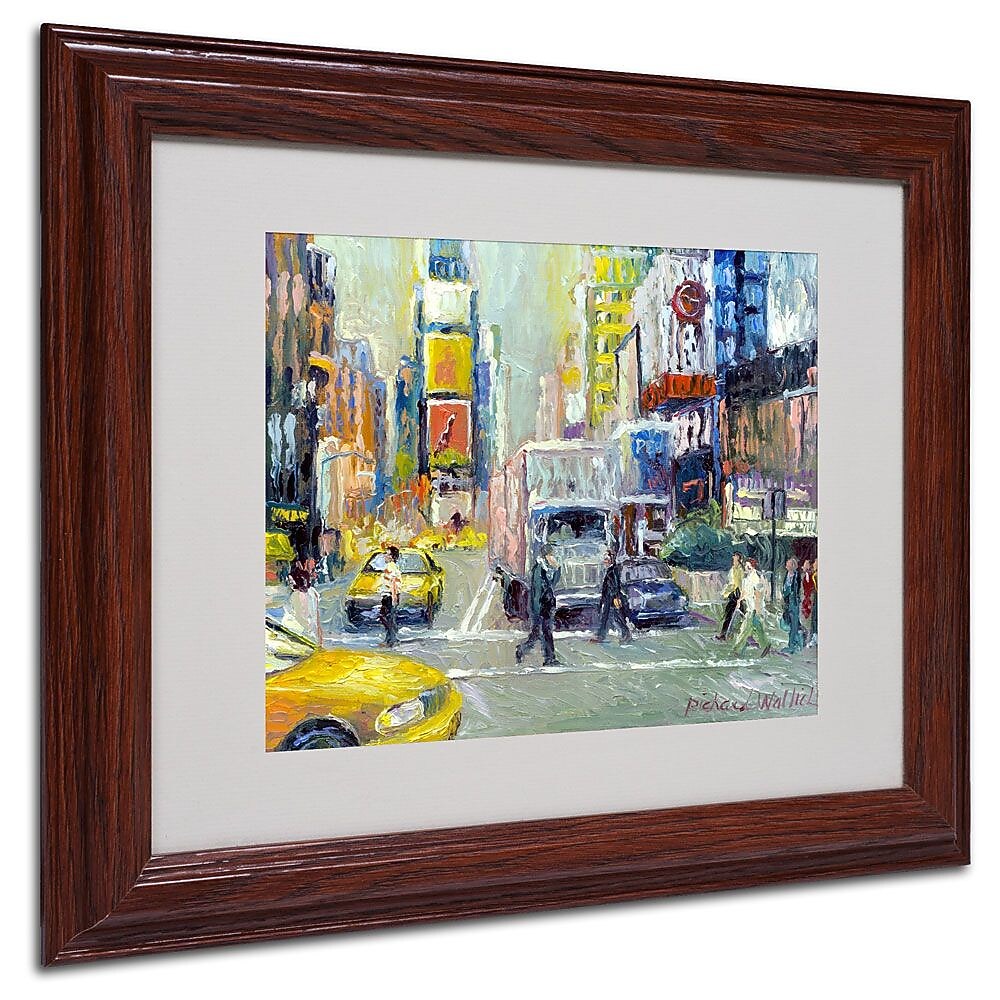 Trademark Fine Art 11" x 14" Acrylic Times Square, Dark Wooden Frame