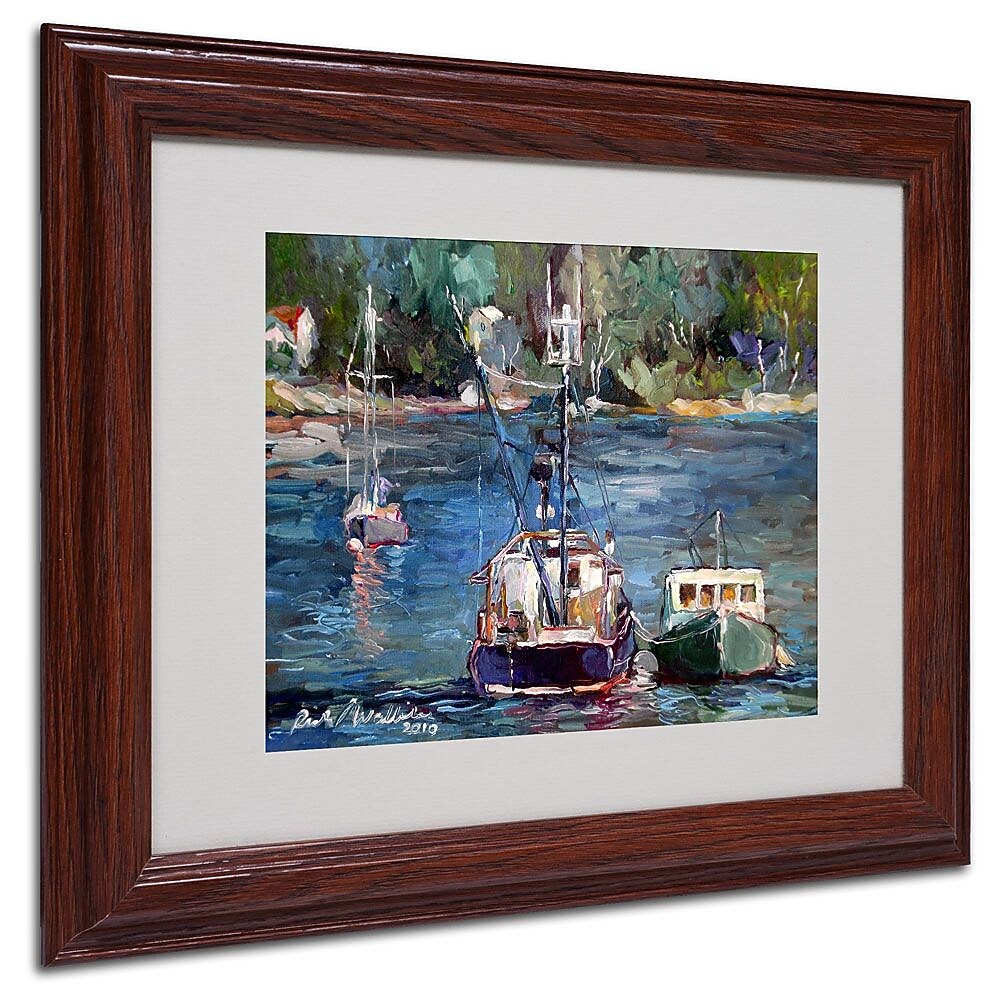 Trademark Fine Art 11" x 14" Acrylic Waiting to Ride Artwork, Dark Wood