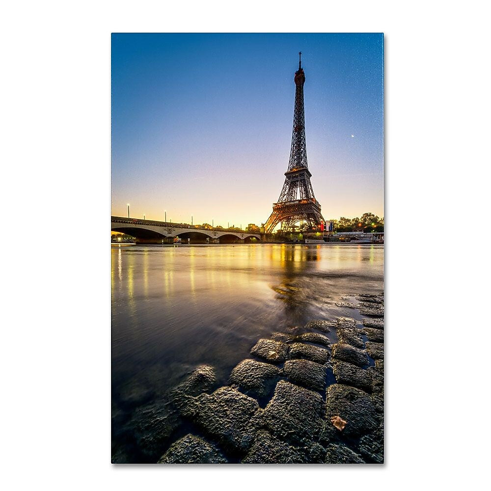 Trademark Fine Art 12" x 19" Wooden Frame Sunrise in Paris
