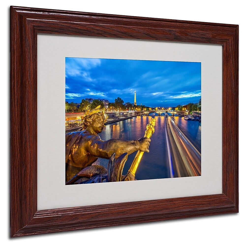 Trademark Fine Art 11" x 14" Acrylic Alexander Bridge Paris, Wood Frame