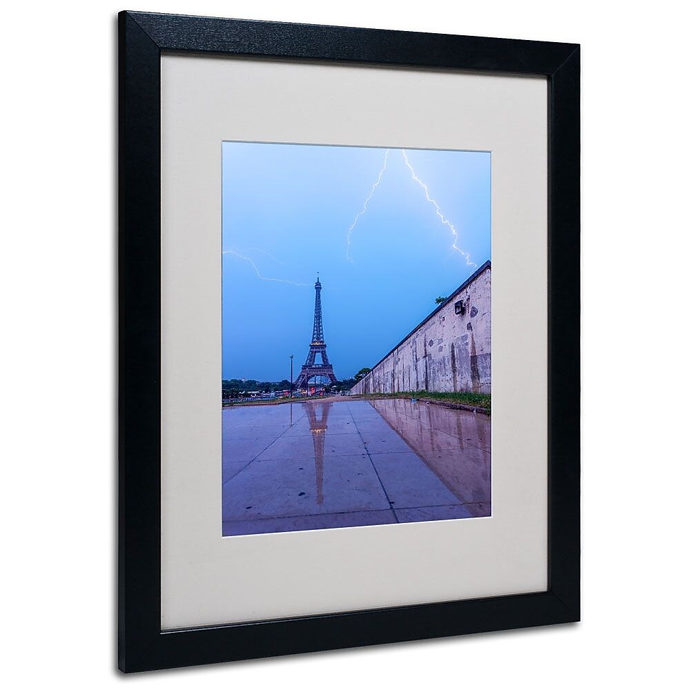 Trademark Fine Art 20" x 16" Canvas Matted Framed Art, Black Frame