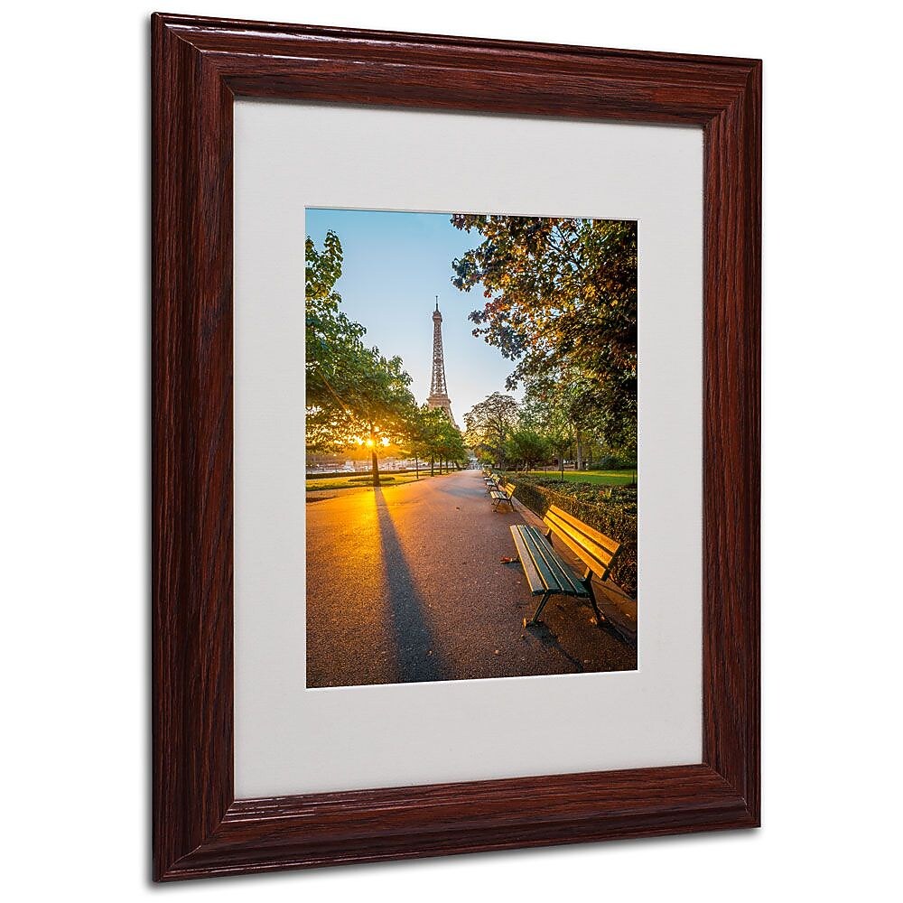 Trademark Fine Art 14" x 11" Acrylic Crazy Morning Light Paris, Wood Frame