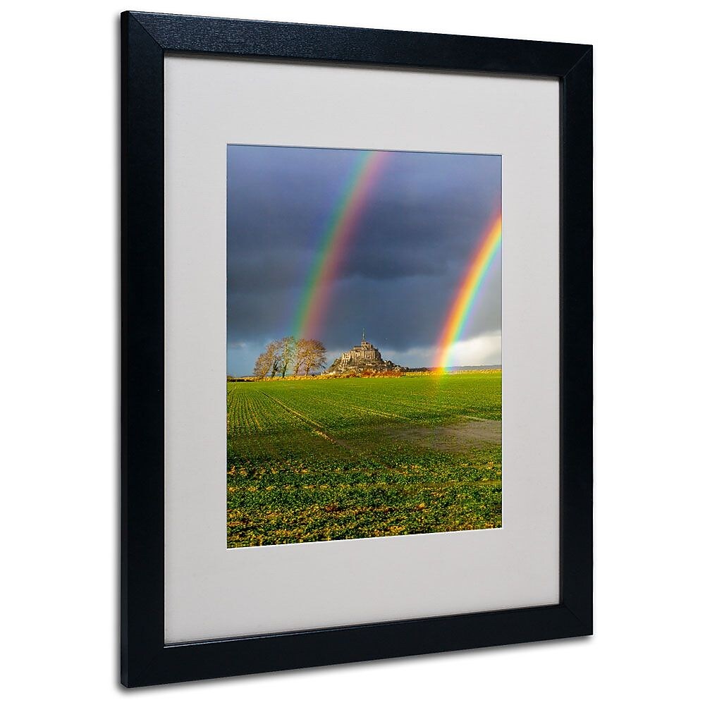 Trademark Fine Art 16" x 20" Acrylic Double Rainbow, Black Frame