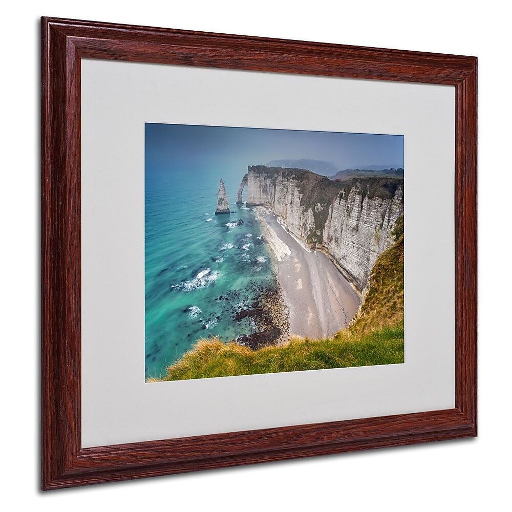 Trademark Fine Art 16" x 20" Acrylic Etretat in The Fog, Wood Frame