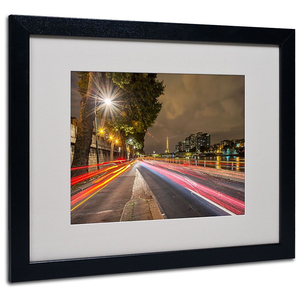 Trademark Fine Art 16" x 20" Acrylic Here is Paris, Black Frame