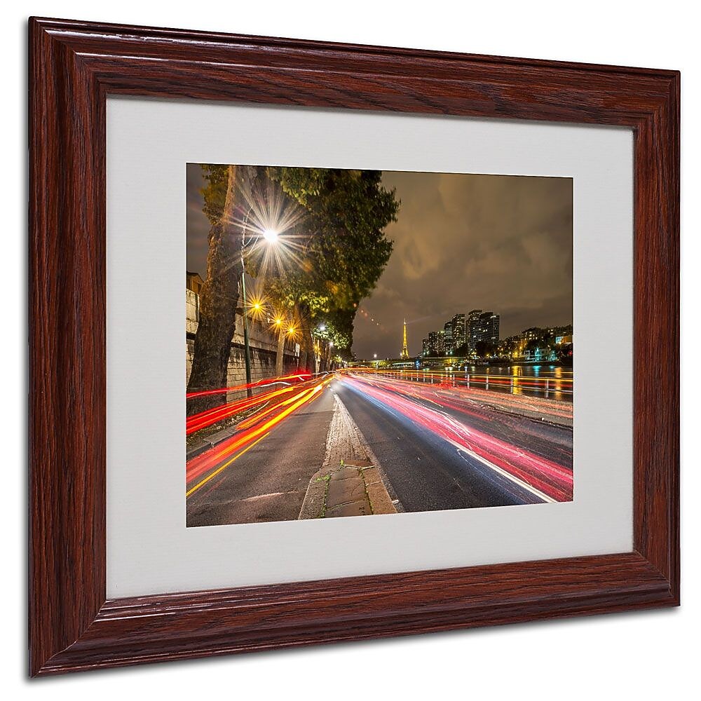 Trademark Fine Art 11" x 14" Acrylic Here Is Paris, Wood Frame