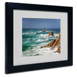 Trademark Fine Art 11" x 14" Acrylic Storm in Pointe du Raz, Black Frame