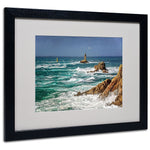 Trademark Fine Art 16" x 20" Canvas Storm in Pointe du Raz, Black Frame