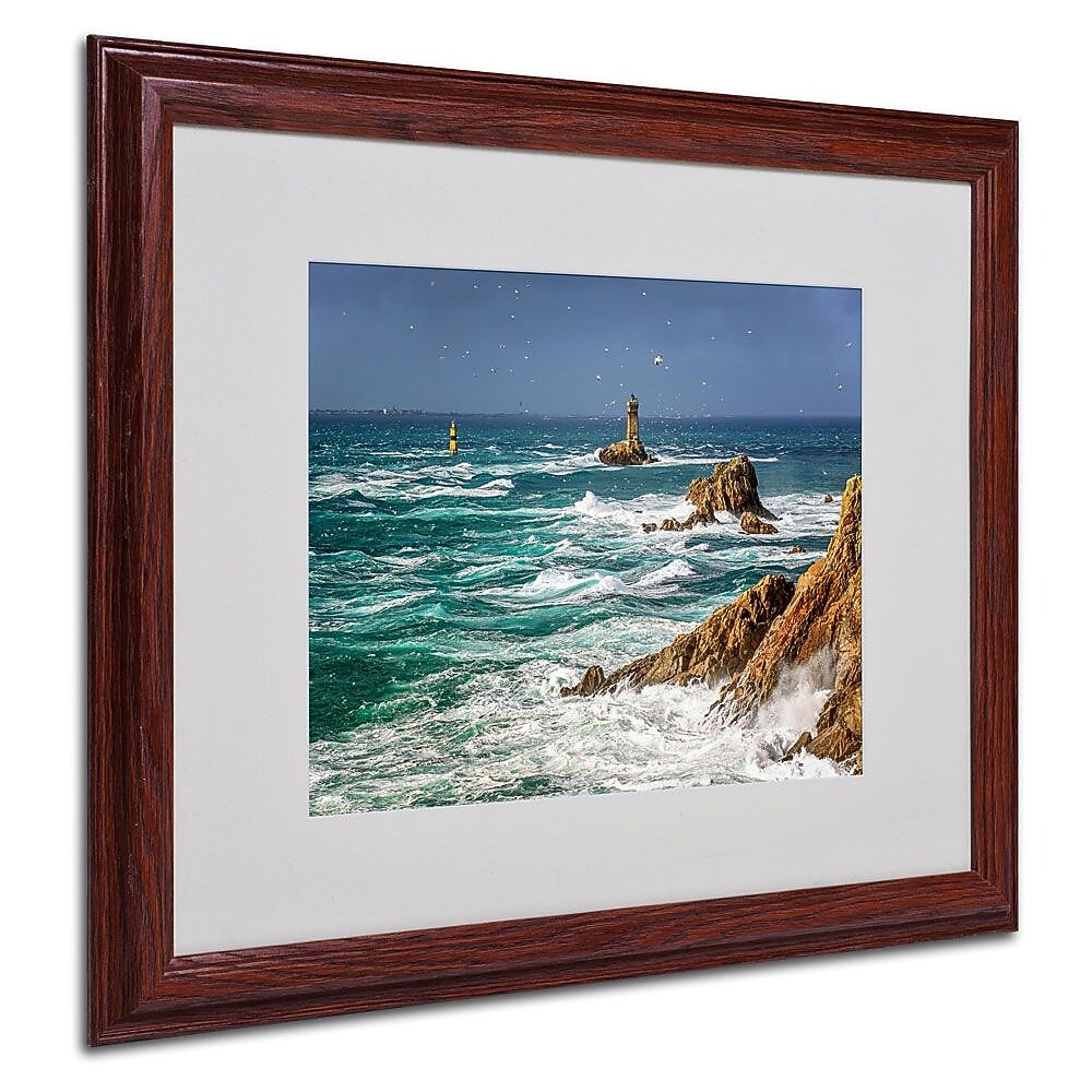 Trademark Fine Art 16" x 20" Canvas Storm in Pointe du Raz, Wood Frame
