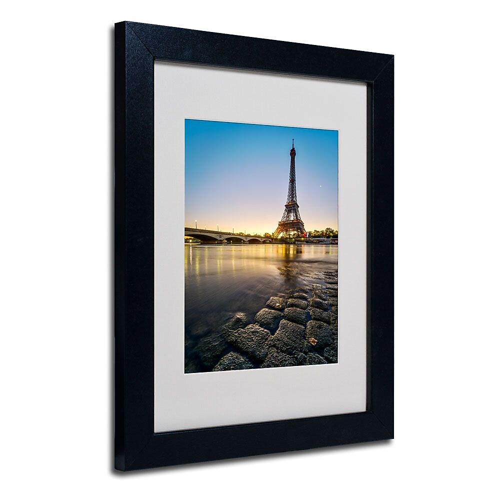Trademark Fine Art 14" x 11" Acrylic Sunrise In Paris, Black Frame