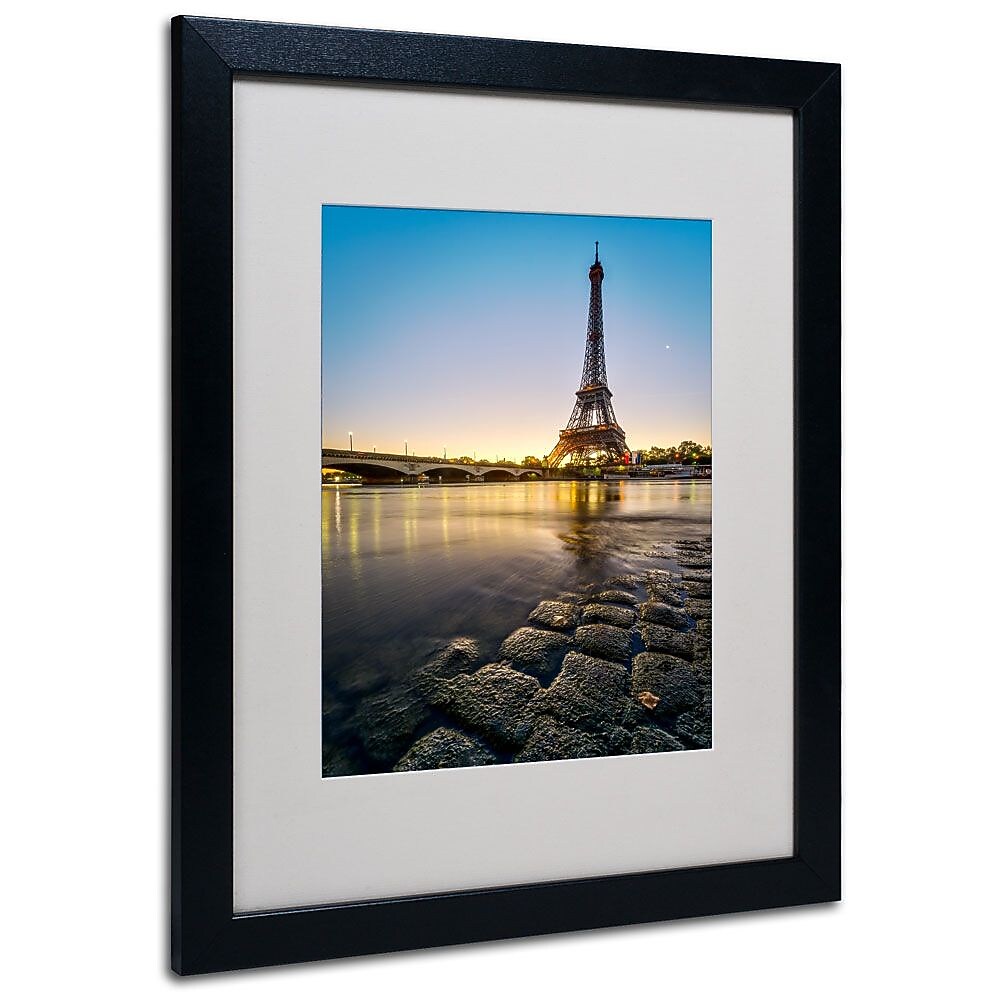 Trademark Fine Art 16" x 20" Acrylic Sunrise in Paris Artwork, Black Frame