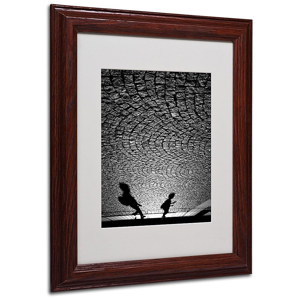 Trademark Fine Art 14" x 11" Acrylic, Canvas & Wood Matted Framed Art, Wood Frame