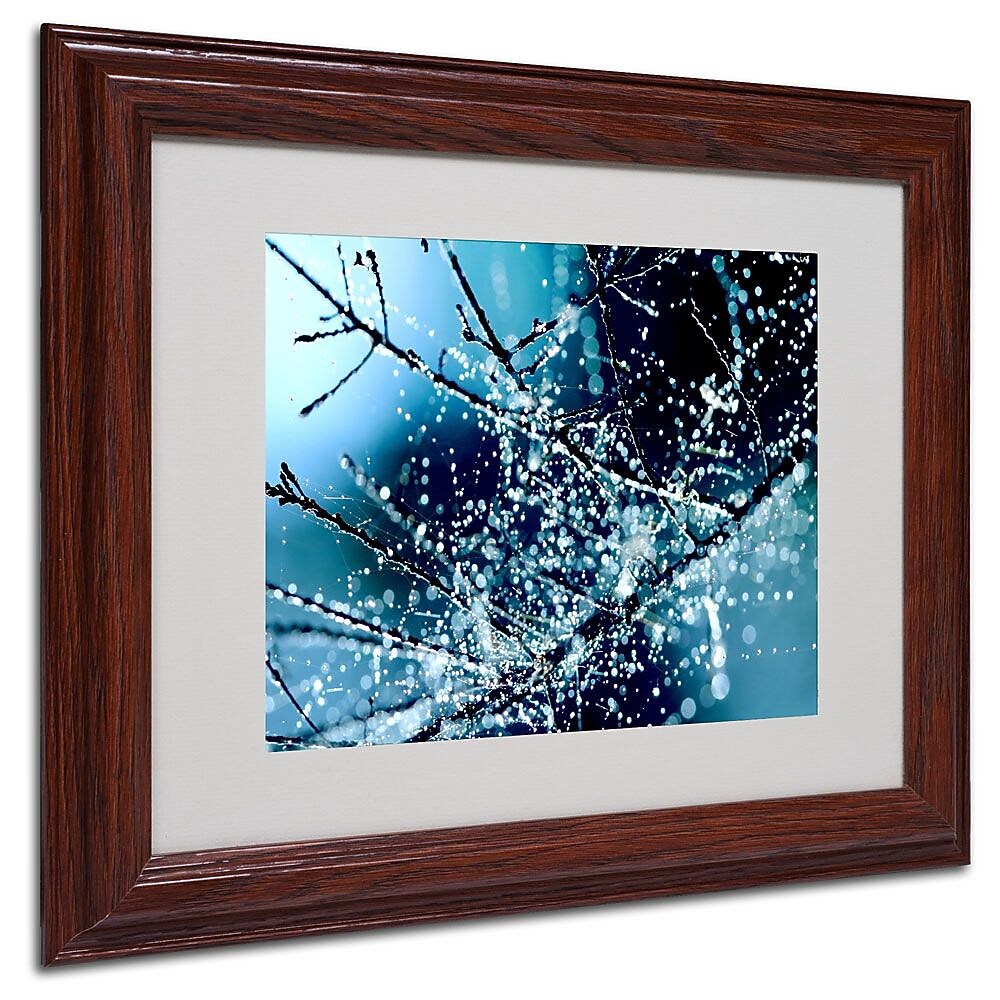 Trademark Fine Art 11" x 14" Acrylic Blue Rhapsody Artwork, Dark Wooden Frame