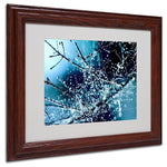 Trademark Fine Art 11" x 14" Acrylic Blue Rhapsody Artwork, Dark Wooden Frame