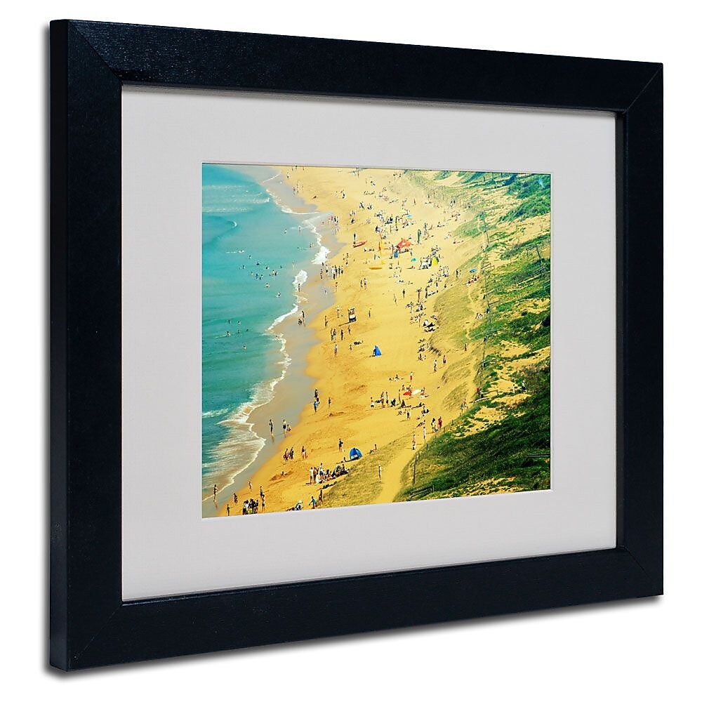 Trademark Fine Art 11" x 14" Acrylic, Canvas & Wood Beach Artwork, Black Frame