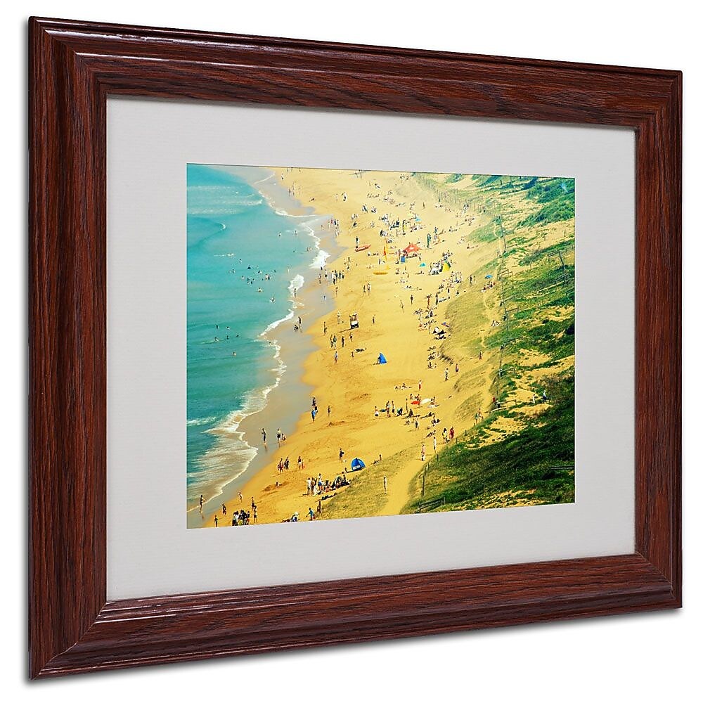 Trademark Fine Art 11" x 14" Acrylic, Canvas & Wood Beach Artwork, Wood Frame