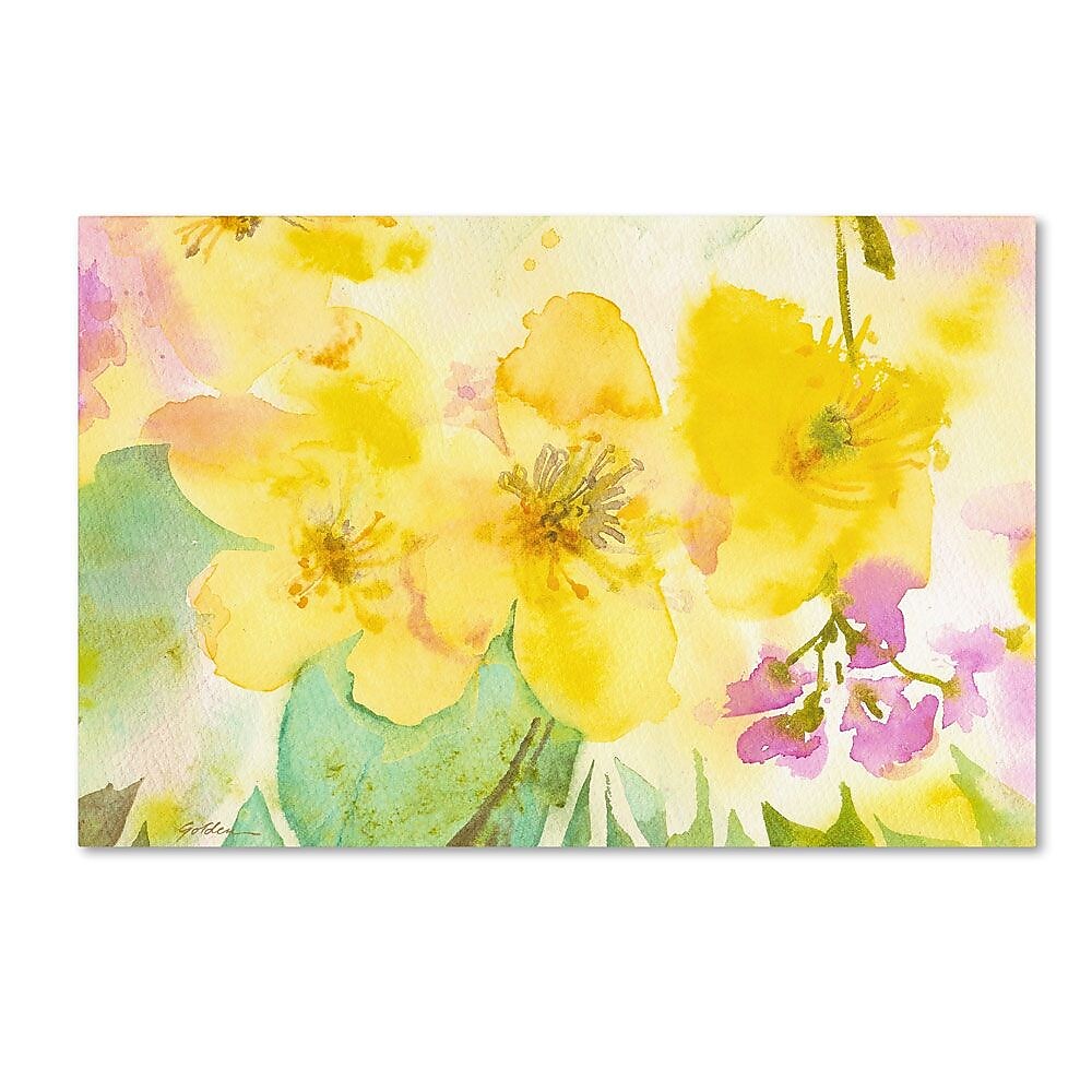 Trademark Fine Art 30" x 47" Wooden Frame Yellow Trio