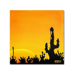 Trademark Fine Art 14" x 14" Wooden Frame Saguaro Sunset