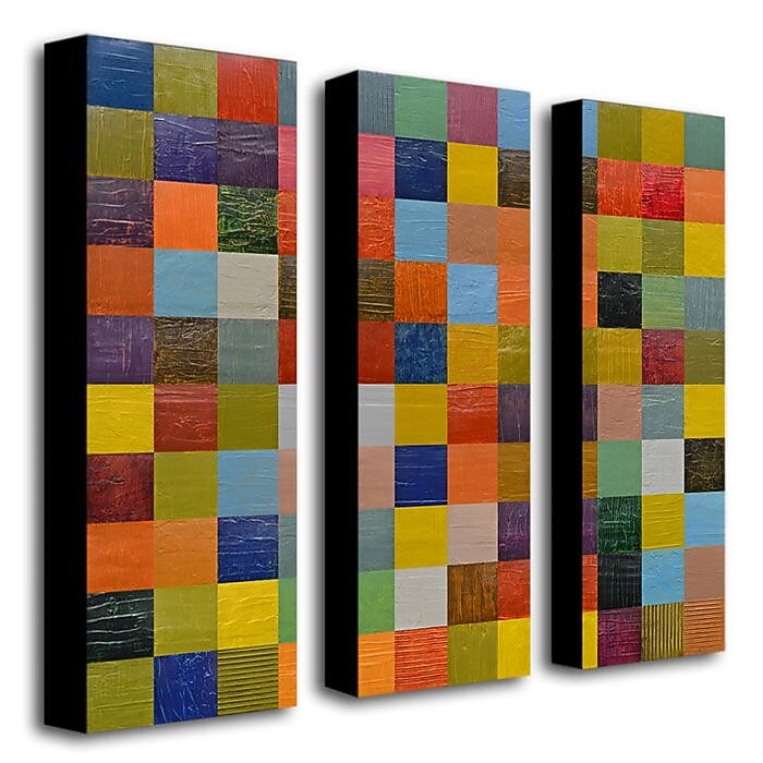 Trademark Fine Art 12" x 32" Wooden Frame Gallery-Wrapped Canvas Art, Set/3