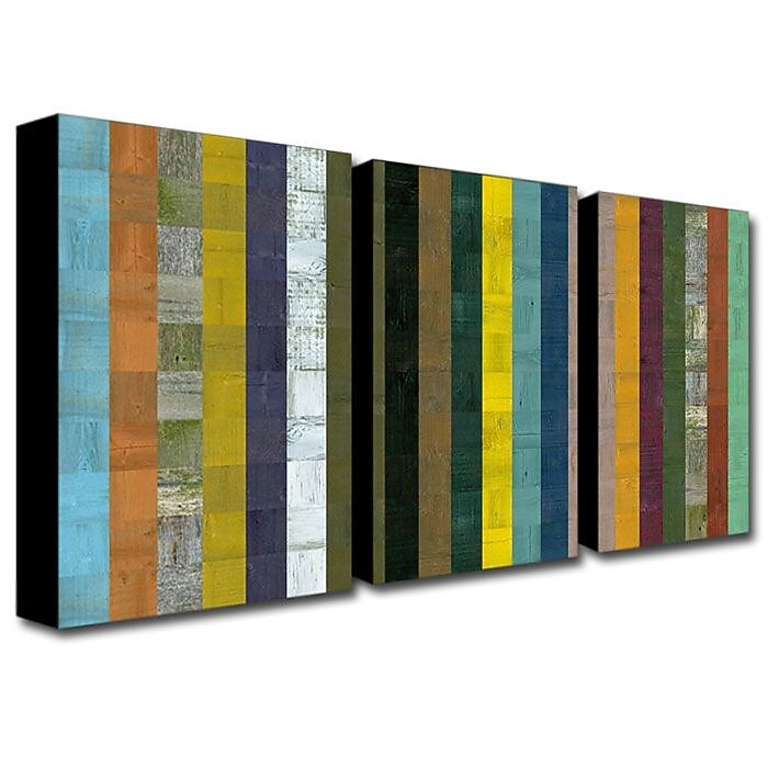 Trademark Fine Art 22" x 32" Wooden Frame Gallery-Wrapped Canvas Art, Set/3