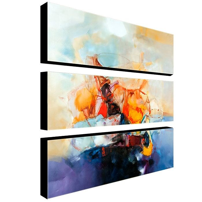 Trademark Fine Art 10" x 32" ABS, Canvas Gallery Wrapped Abstract III, 3/Set