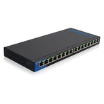 Linksys 16-Port Gigabit Ethernet Unmanaged Switch, 10/100/1000 Mbps, Black   (LGS116P)