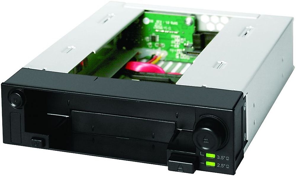 Icy Dock® DuoSwap 2.5"/3.5" SATA Hot Swap Drive Caddy F/2.5" & 3.5" SATA Hard Drive/SSD; Black