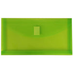 JAM Paper Standard Plastic Filing Envelope with Hook & Loop Closure, 5.25" x 10",Lime Green, 12/Pack (921V1LI)