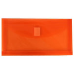 JAM Paper Standard Plastic Filing Envelope with Hook & Loop Closure, 5.25" x 10", Orange, 12/Pack (921V1OR)