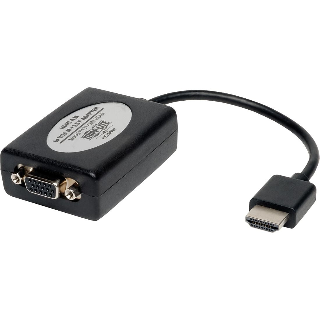 Tripp Lite P131-06N 6" HDMI to VGA with Audio Converter, Black