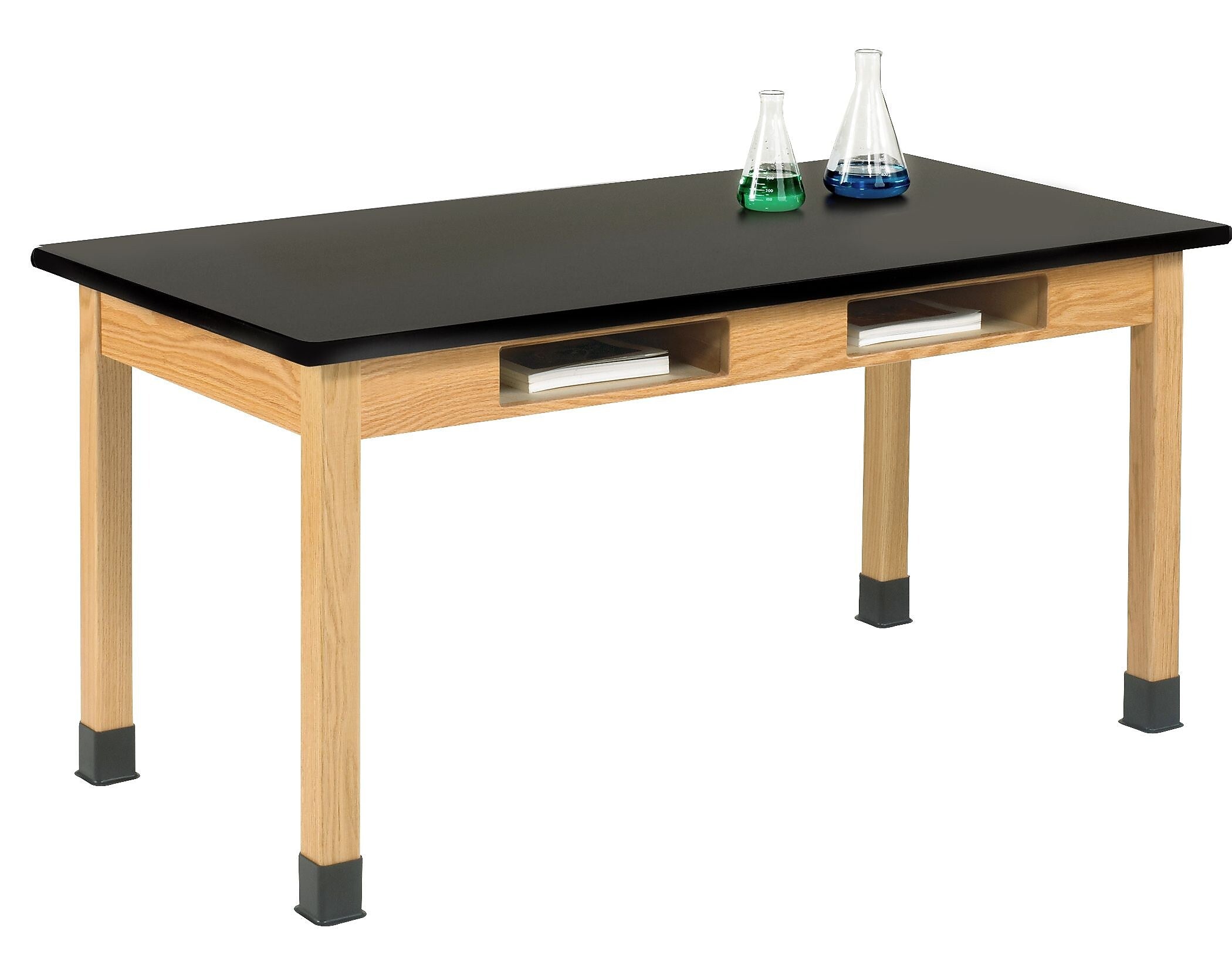 DWI Rectangular Activity Table, 60" x 30", Red Oak/Black (C714LBBK30N)