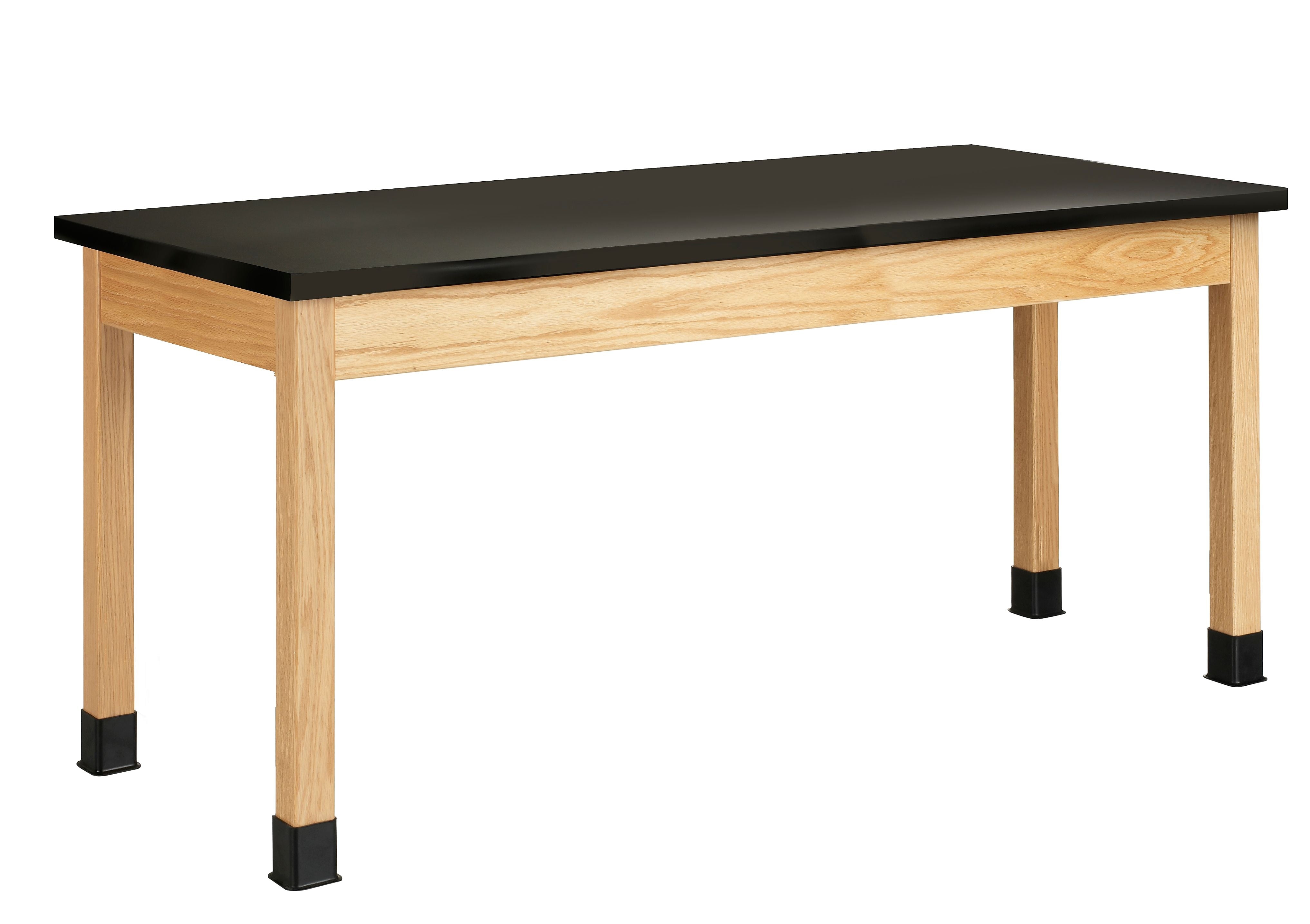 DWI Student Table Rectangular Activity Table, 72" x 30", Red Oak/Black (P7152BK30N)