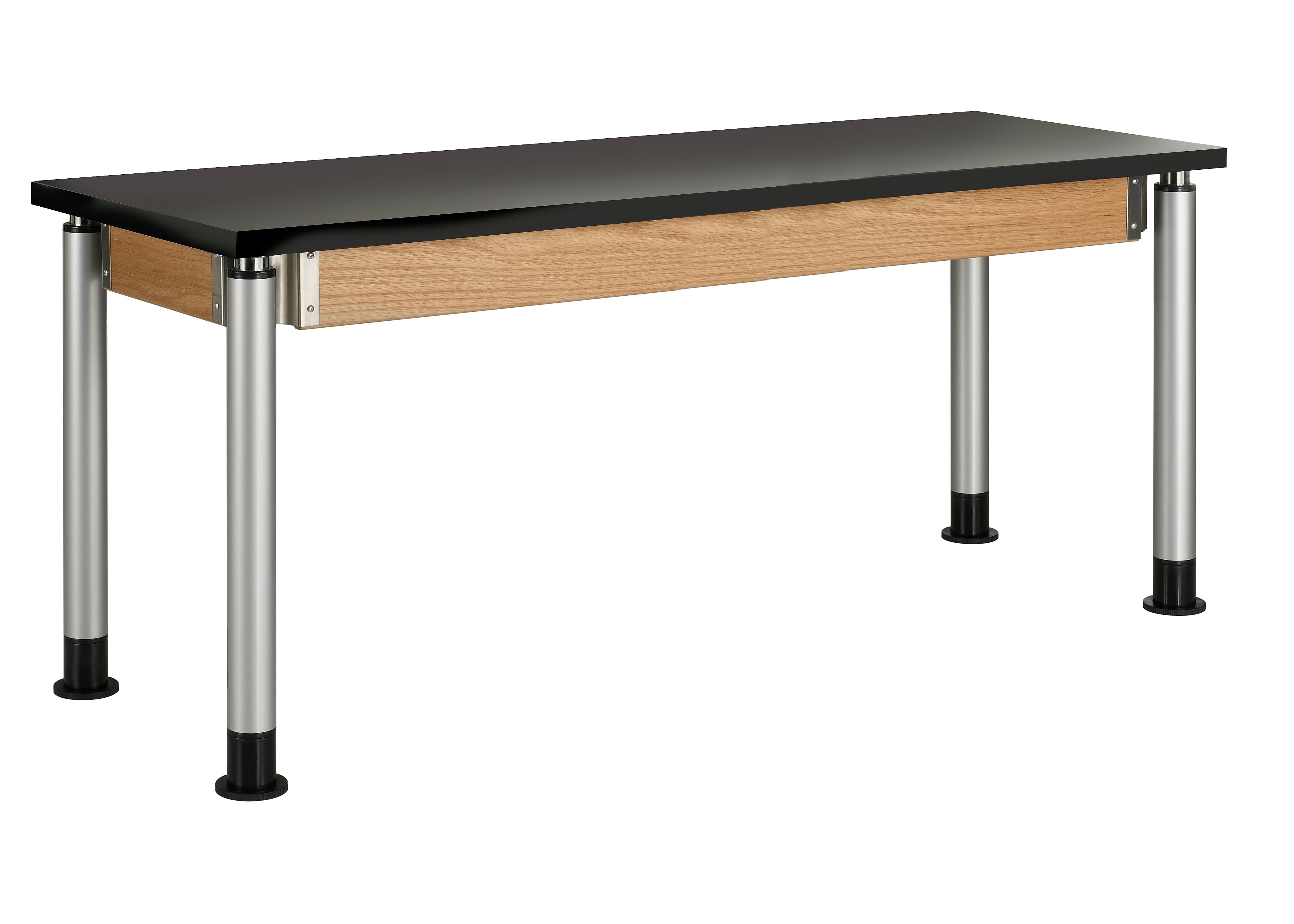 DWI Rectangular Science Table, 72" x 24", Height Adjustable, Black/Oak (P8302BK)