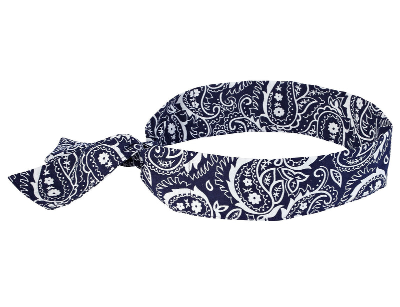 Ergodyne Chill-Its 6700 Evaporative Cooling Bandana, Navy Western, One Size, 24/Carton (12306)