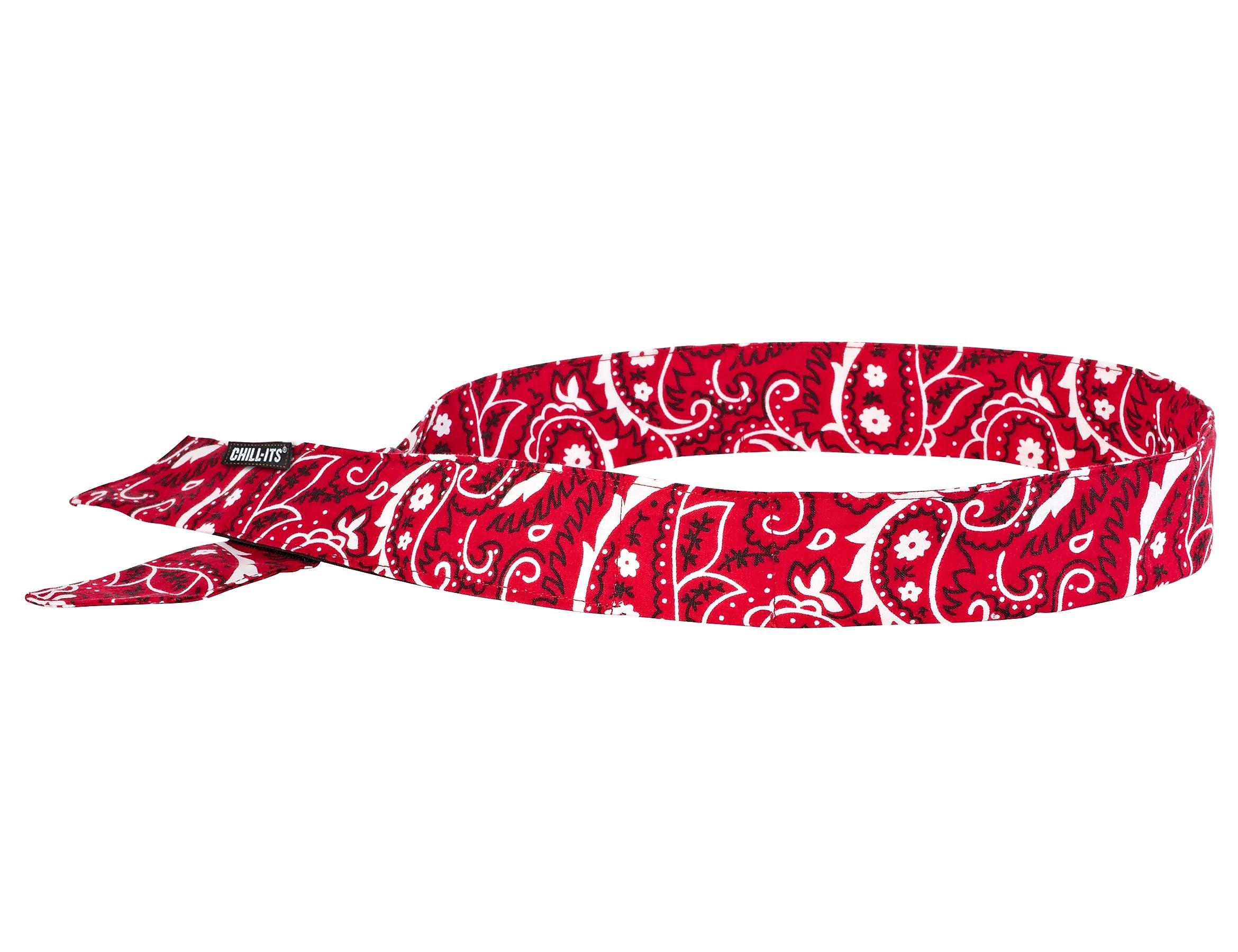 Ergodyne Chill-Its 6705 Evaporative Cooling Bandana, Red Western, One Size, 24/Carton (12315)