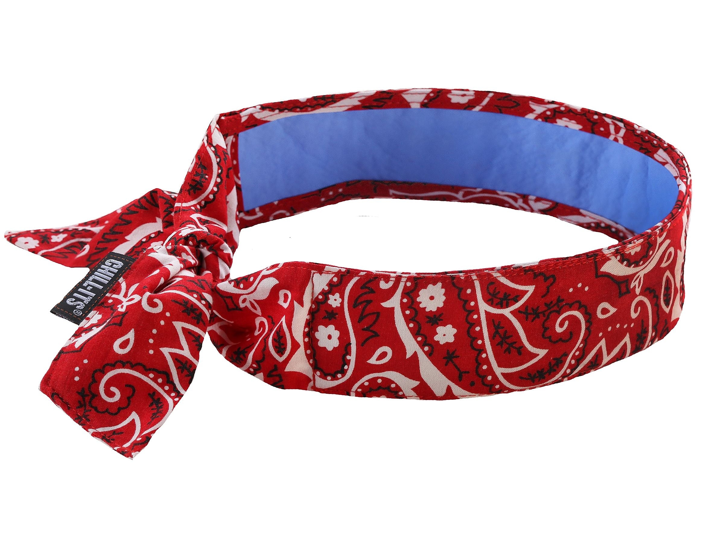 Ergodyne Chill-Its 6700 Evaporative Cooling Bandana, Red Western, One Size, 6/Carton (12563)